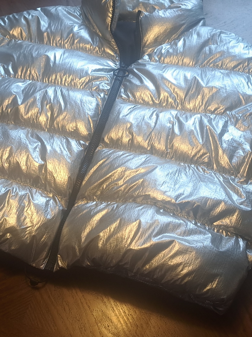 Metallic Silver Puffer Jacket